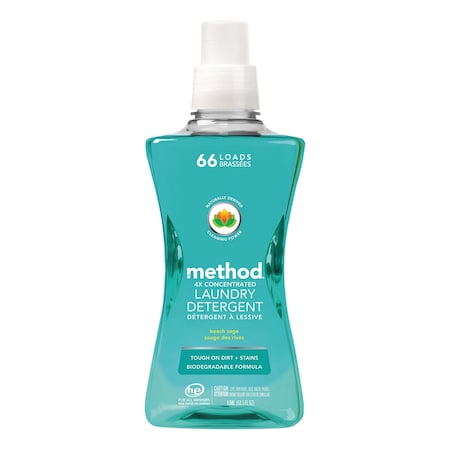 Laundry Detergent, 53.5 oz Bottle, Liquid, Beach Sage, 4 PK MPN:01489