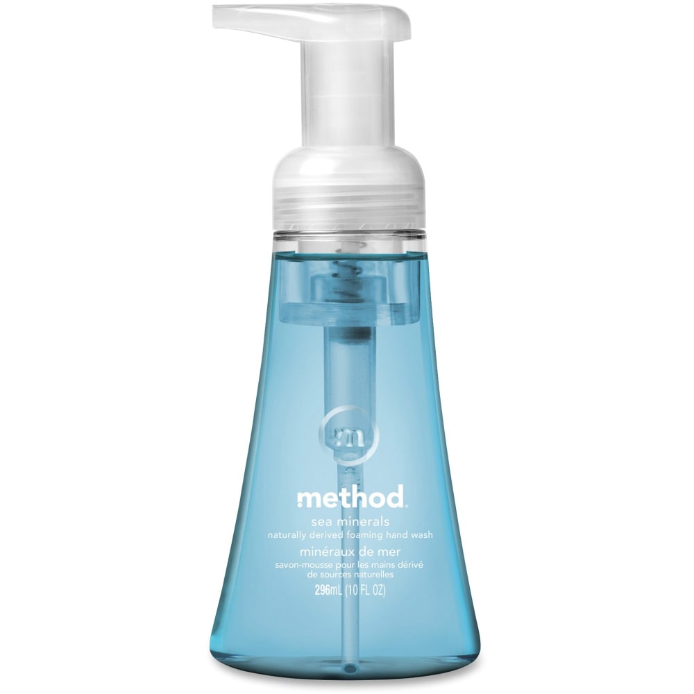 Method Sea Minerals Foaming Hand Wash - Sea Mineral Scent - 10 oz - Pump Bottle Dispenser - Hand - Light Blue - Rich Lather, Non-toxic - 6 / Carton MPN:00365CT