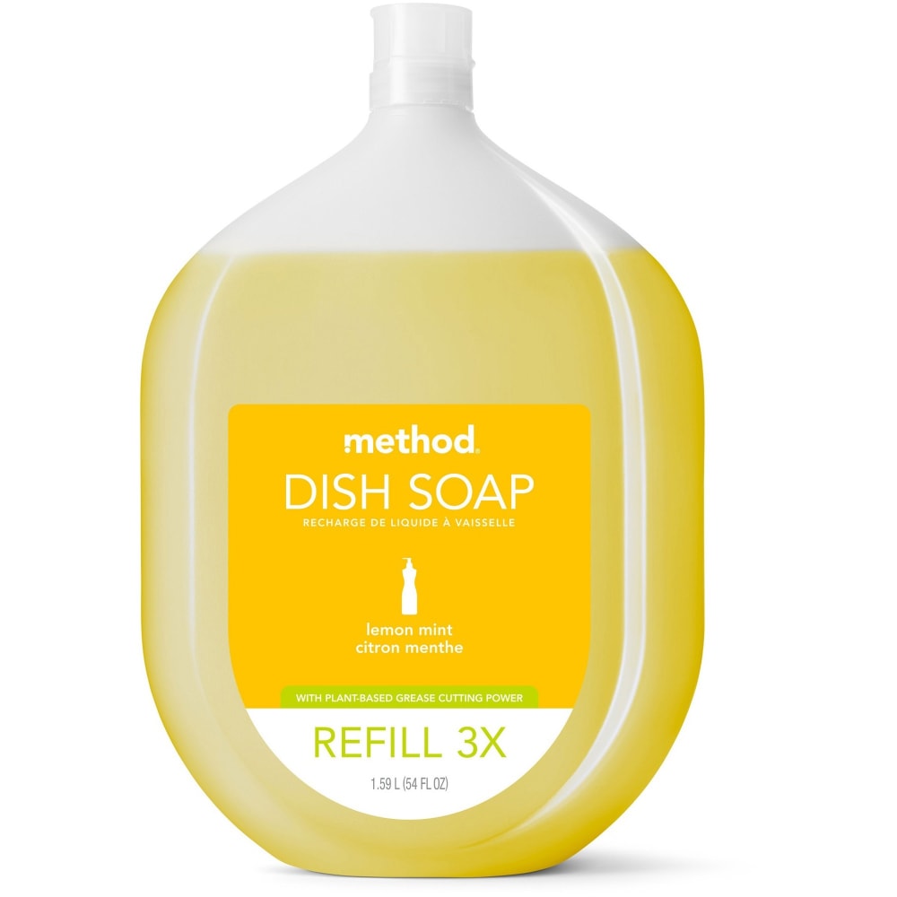 Method Dish Soap Refill - 54 fl oz (1.7 quart) - Lemon Mint Scent - Green - 1 Each MPN:328100