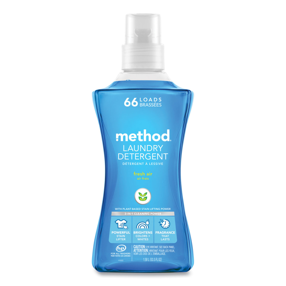 Method Laundry Detergent, Fresh Air Scent, 53.5 oz Bottle, 4/Carton MPN:318025