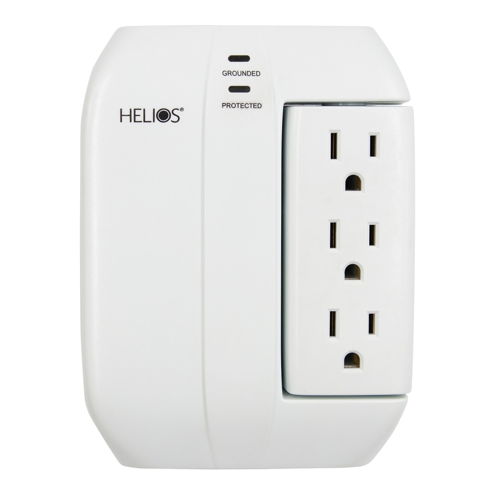 Helios 5-Outlet Wall Tap Surge Protector with 2 USB Charging Ports, White MPN:AS-HP-5R