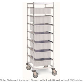 Metro® Adjustable Single Bay Tote Rack Resilient Rubber Casters 29-3/8