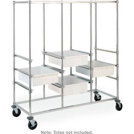 Metro® Triple Bay Tote Rack Resilient Rubber Casters 60-7/8