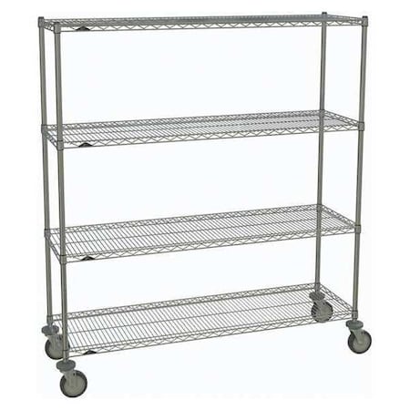 Wire Cart, Chrome, 69in.H x 60in.L, Silver MPN:1860NC-4, 63UP-4, 5MP-4