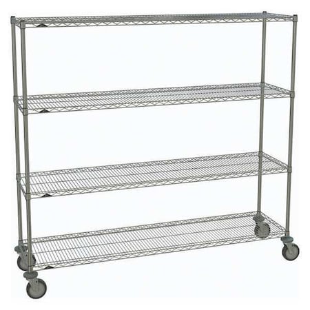 Wire Cart, Chrome, 69in.H x 18in.W, Silver MPN:1872NC-4, 63UP-4, 5MP-4