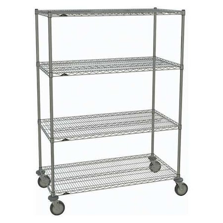 Wire Cart, Chrome, 69in.H x 48in.L, Silver MPN:2448NC-4, 63UP-4, 5MP-4