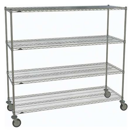 Wire Cart, Chrome, 69in.H x 72in.L, Silver MPN:2472NC-4, 63UP-4, 5MP-4