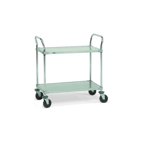 Utility Cart with Flush Metal Shelves, Steel, 600 lb Load Capacity, 2 Shelves, 36 in L, 24 in W MPN:65144-IP