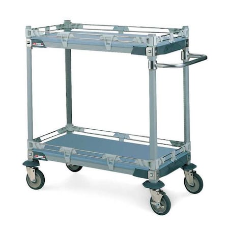 Chemical-Resistant Utility Cart with Antimicrobial Lipped Plastic Shelves, Polymer, 2 Shelves MPN:CHEMX3