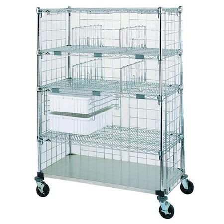 Medical Exchange Cart, Steel, 750 lb Load Capacity, 5 Shelves, 62 in L, 26 in W, 68 in H MPN:ECM56XD