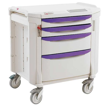 Bedside & Nurse Server Cart, Polyethylene, 1 Shelves, 22 1/2 in L, 29 in W, 35 1/2 in H MPN:FLBED