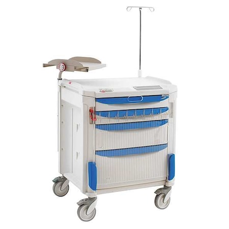 Medical Procedure Cart, Polyethylene, 1 Shelves, 22 1/2 in L, 32 1/2 in W, 35 1/2 in H MPN:FLCRP1