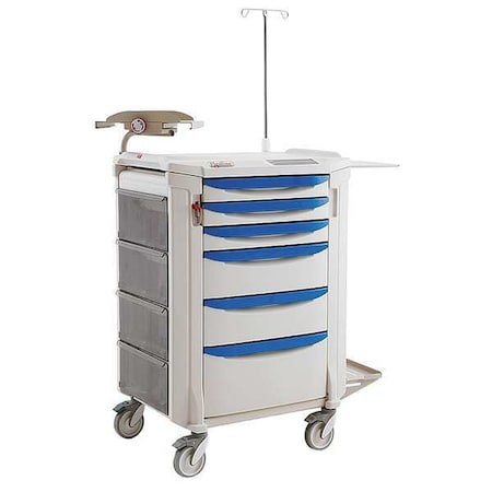 Medical Procedure Cart, Polyethylene, 1 Shelves, 22 1/2 in L, 32 1/2 in W, 45 1/2 in H MPN:FLCRP4