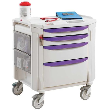 Bedside & Nurse Server Cart, Polyethylene, 1 Shelves, 22 1/2 in L, 32 1/2 in W, 35 1/2 in H MPN:FLNURSE