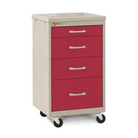 Compact Cart, Steel/Polymer, Taupe/Red MPN:MBC1210TL-R