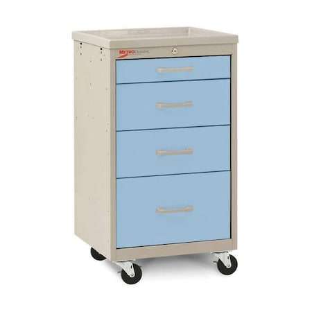Compact Cart, Steel/Polymer, Taupe/Blue MPN:MBC1210TL-SB