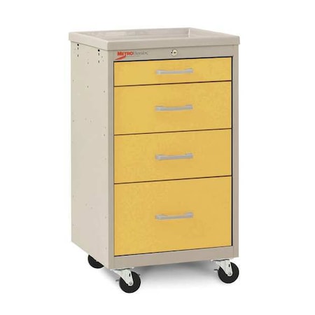 Compact Cart, Steel/Polymer, Taupe/Yellow MPN:MBC1210TL-Y