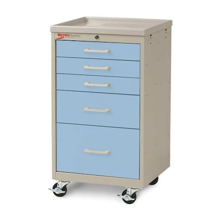 Compact Cart, Steel/Polymer, Taupe/Blue MPN:MBC3110TL-SB