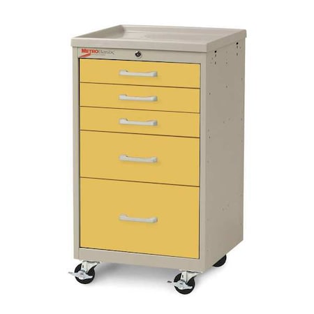Compact Cart, Steel/Polymer, Taupe/Yellow MPN:MBC3110TL-Y