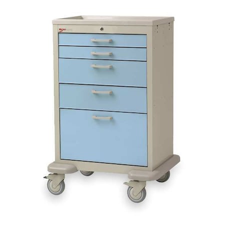 Medical Cart, Steel/Polymer, Taupe/Blue MPN:MBX2201TL-SB