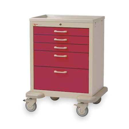 Medical Cart, Steel/Polymer, Red/Lt.Taupe MPN:MBX3110TL-R