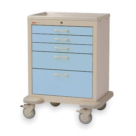 Medical Cart, Steel/Polymer, Taupe/Blue MPN:MBX3110TL-SB