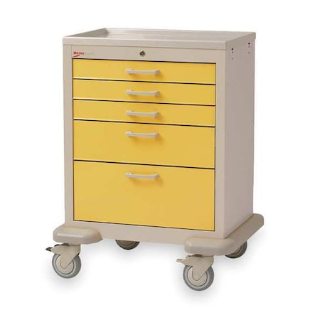 Medical Cart, Steel/Polymer, Taupe/Yellow MPN:MBX3110TL-Y
