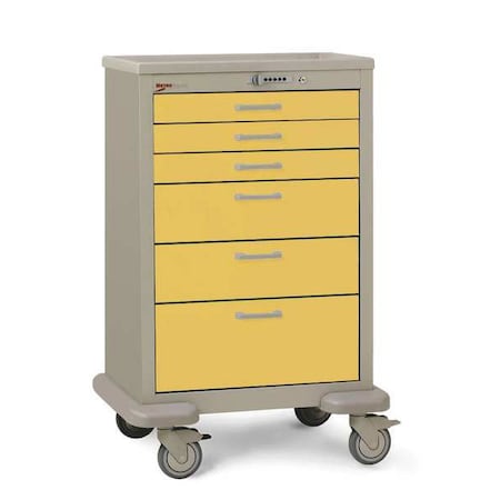 MedicalCart, Steel/Polymer, Taupe/Yellow MPN:MBX3210TL-Y