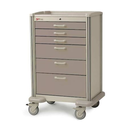 Medical Cart, Steel/Polymer, Lt./Dk.Taupe MPN:MBX4101TL-TP