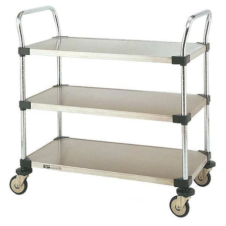 Corrosion-Resistant Utility Cart with Flush Metal Shelves, Stainless Steel, 375 lb Load Capacity MPN:MW204