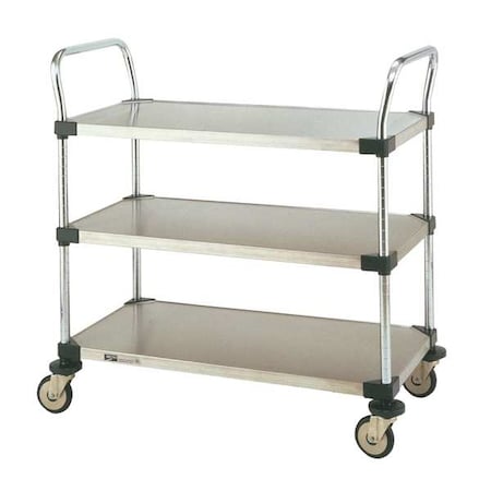 Corrosion-Resistant Utility Cart with Flush Metal Shelves, Stainless Steel, 375 lb Load Capacity MPN:MW208