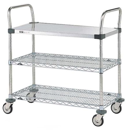 Utility Cart, SS/Chrome, 32x18x38, 3 Shelf MPN:MW402