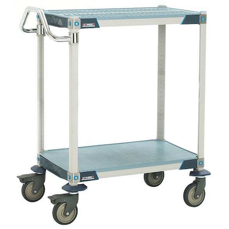 Utility Cart with Antimicrobial Perforated Flush Plastic Shelves, Polymer, 900 lb Load Capacity MPN:MXUC1830G-25