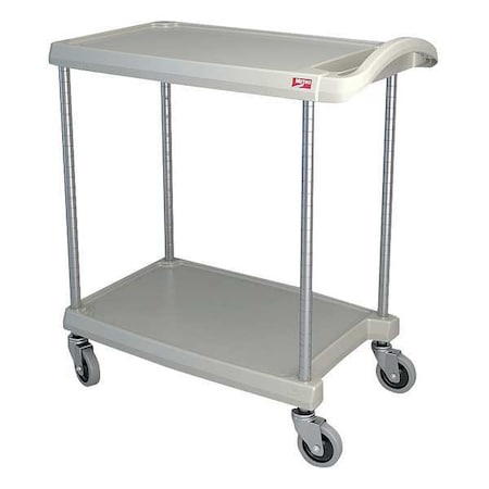 Utility Cart with Lipped Plastic Shelves, Polymer (Shelf), 300 lb Load Capacity, 2 Shelves MPN:MY1627-24G