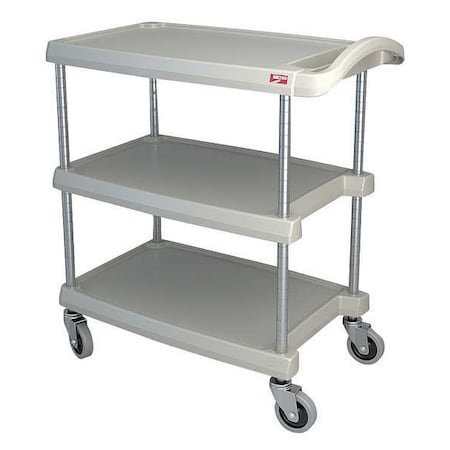 Utility Cart with Lipped Plastic Shelves, Polymer (Shelf), 400 lb Load Capacity, 3 Shelves MPN:MY1627-34G