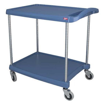 Utility Cart with Antimicrobial Lipped Plastic Shelves, Polymer (Shelf), 300 lb Load Capacity MPN:MY2030-24BU