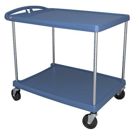 Utility Cart with Antimicrobial Lipped Plastic Shelves, Polymer (Shelf), 400 lb Load Capacity MPN:MY2636-25BU