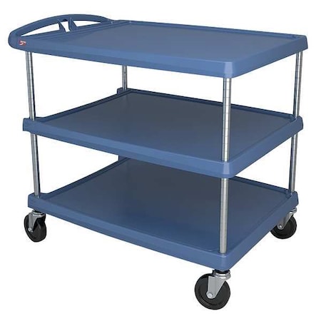 Utility Cart with Antimicrobial Lipped Plastic Shelves, Polymer (Shelf), 500 lb Load Capacity MPN:MY2636-35BU