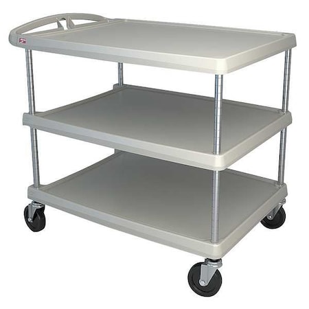 Utility Cart with Lipped Plastic Shelves, Polymer (Shelf), 500 lb Load Capacity, 3 Shelves, 28 in W MPN:MY2636-35G