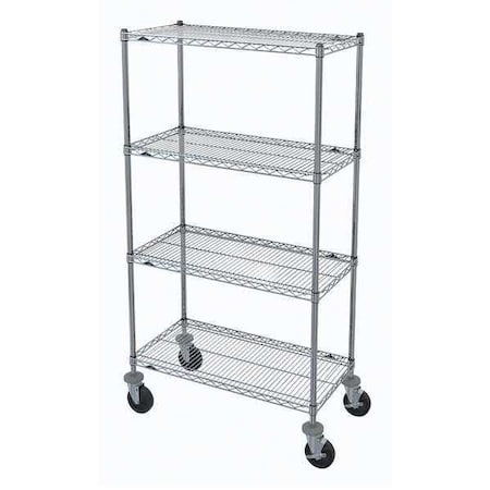 Wire Cart, Brite, 69 in.H x 36 in.L, Silver MPN:N336BBR