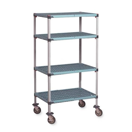Utility Cart, Polymer/Steel, 900 lb Load Capacity, 4 Shelves, 36 in L, 38 in W, 67 in H MPN:MQ-1836G-68-M4