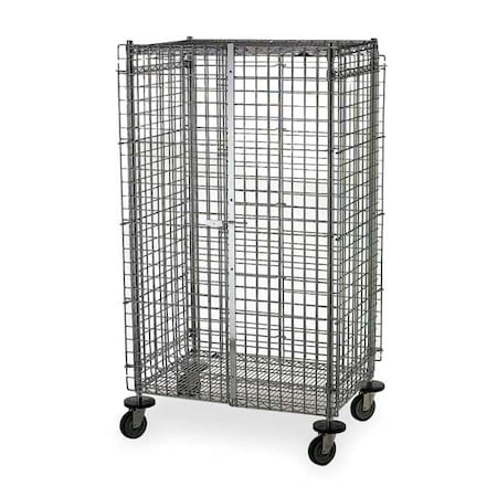 Wire Security Cart with Adjustable Shelves, 900 lb Capacity, 27 1/2 in W x 65 in L x 68 1/2 in H MPN:SEC56DC