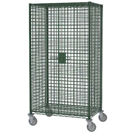 Antimicrobial Wire Security Cart with Adjustable Shelves, 900 lb Capacity, 27 1/2 in W x 65 in L x MPN:SEC56DK3