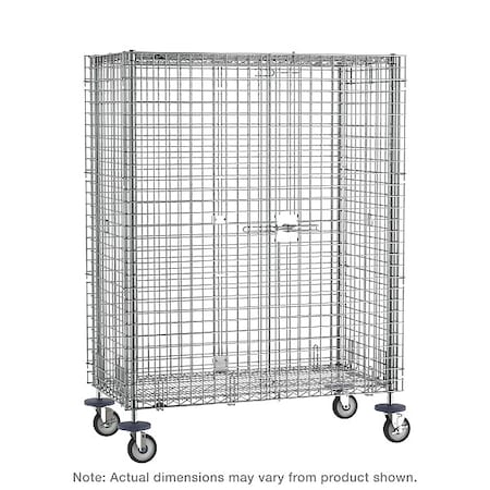 Wire Security Cart with Adjustable Shelves, 900 lb Capacity, 33 1/2 in W x 65 in L x 68 1/2 in H MPN:SEC66EC