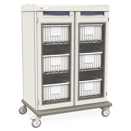 Medical IV Cart, Taupe, w/6 Tote Boxes MPN:SXRDIVSTOR