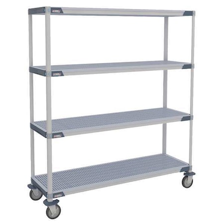 Utility Cart, Polymer/304 Stainless Steel, 4 Shelves, 38 in W, 67 in H MPN:MX-1836G-68-M4