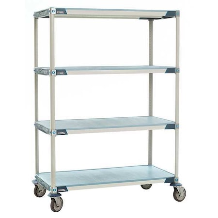 Utility Cart, Polymer/304 Stainless Steel, 900 lb Load Capacity, 4 Shelves, 60