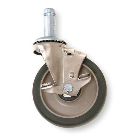 Swivel Stem Caster w/Brake, Rubber, 300 lb MPN:5MPBX
