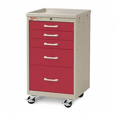 Compact Cart Steel/Polymer Taupe/Red MPN:MBC3110TL-RE