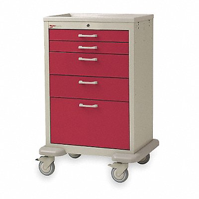 Medical Cart Steel/Polymer Taupe/Red MPN:MBX2201TL-RE